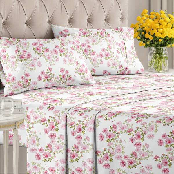 4 Piece Floral Sheet Set