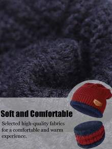 3pcs Kids Winter Hat, Scarf And Gloves Set, Knitted Beanie Hat And Scarf, Suitable For 3-12 Years Old Children - Burgundy - View 5