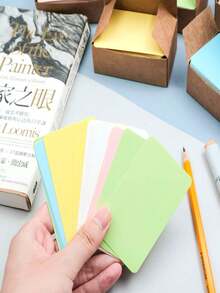 100pcs High-Quality Blank Cards, 7-Color Kraft Cards, Holiday Greeting Cards, Party Notepads, 3.5 X 2.2 Inch Small Blank Card Stock, Notepads For Learning, Ordinary Business Cards, Message Cards, Kraft Paper Notes, Christmas Decorations, Wedding Decorations, Home Decorations, Autumn Decorations, Room Decorations, Holiday Decorations, Christmas Decorations, Winter Decorations, A Must-Have For Autumn And Winter. - Multicolor - View 2