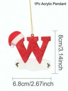 1pc Christmas Tree Decoration Letter Pendant 26 Letters Acrylic Pendant Xmas New Year Decor Ornament Home Holiday,Christmas Tree Ornaments For Ornament Personalized,Christmas
