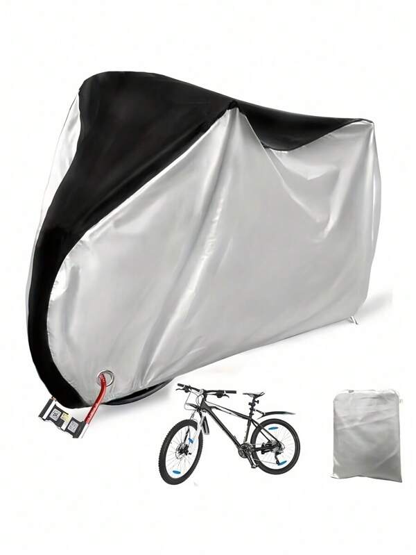 1pc Oxford Cloth Waterproof Dustproof Rain Cover For Electric Bicycle Motorcycle Bike - Heavy Duty EVA, Suitable For Electric Bicycle And Bike, Motorcycle, UV And Frost Protection, Adjustable, With Safety Buckle, White And Black Bike Design, No Bike Storage Bag, Waterproof Bike Cover Suitable For Home Bike, Motorcycle And Electric Bicycle Dust And Rain Protection As Well As Outdoor Cycling Sun And Rain Protection