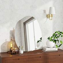 1/2pcs Large Asymmetric Acrylic Self-Adhesive Mirror, 2mm Thick, Frameless Decorative Mirror, Suitable For Vanity, Bathroom, Bedroom And Wall Decor - Multicolor - View 1