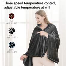 1 Peça + Plugue USB + Cobertor Elétrico com Xale + Controle de Temperatura de 3 Velocidades + Cobertor Aquecido Alimentado por USB + Isolamento Contra Frio + Capa de Perna de Escritório Aquecida + Cobertor Aquecedor e Aquecedor + Superfície Macia e Confortável Amiga da Pele + Fornecendo Calor Para Você em Clima Frio
