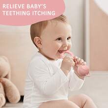 ETETOO 1pc Silicone Rattle Toy, Hand Grasp Rattle Toy, Sound Toy, Silicone Rattle Toy, Baby Toy, Suitable For Baby Silicone Rattle Toy - Multicolor - View 6