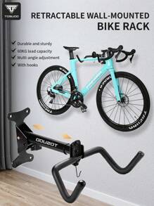 Soporte de pared para bicicleta TOSUOD de uso intensivo - Ganchos ajustables de varios ángulos para bicicletas de montaña/carretera, construcción de fibra de carbono y acero, almacenamiento de bicicletas para interiores/exteriores para garaje, apartamento, hogar