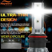 Heyword Heyword 2pcs LED Car Headlight 9005 9006 H13 H11 H7 H4 H1 Car Headlights High Low Beam, 75000LM 800% Brighter Five Color Options6500K/3000K/4300K/8000K/25000K Fast Silent Fan Bright Cob 1860 Chip Plug-N-Play
