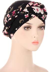 1 件全新扎染拉绒编织头带，短辫子可隐藏头发围巾帽子 - 彩色 - 查看 9