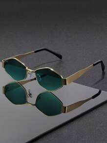 2 件/1 件女士时尚眼镜套装，复古椭圆形金属镜框，男女通用眼镜，适合日常通勤、摄影装饰和时尚之选