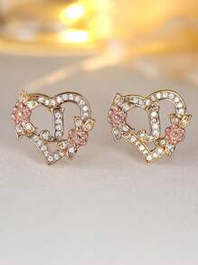 Tsnamer 1 对心形首字母耳钉，适合女孩女士，心形雕刻 26 个字母 A-Z 个性化名字花耳环，适合日常情人节母亲节珠宝生日礼物情人节、妈妈、母亲、母亲节、礼物 - 耳環 - 查看 41