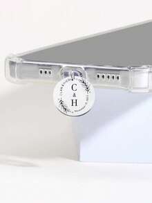 1pc Customized Dust Plug Charm, Personalized Name Compatible With Ipad, Android, Micro-USB, USB-C/Type-C, Apple Lightning - Silver - View 3