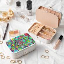 1pc Adult DIY Diamond Art Painting Kit, Jewelry Box, Diamond Painting Set, Green Succulent Flower Pattern, Adult Paint By Numbers, 5D Diamond Painting Kit, Diamond Painting Craft Gift Suitable For Jewelry Storage, Adult Paint By Numbers, Ideal Gift For Christmas, Halloween, Valentine's Day