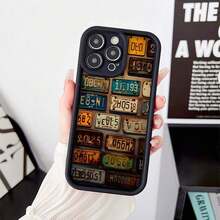 1pc Burgundy Gradient Minimalist Leopard, Lips, Pool Ball, English Text Printed Phone Case, Suitable For IPhone 16 Pro Max, 17/15/14 Plus, 13/12/11, Series - 多色 2 - 查看 1