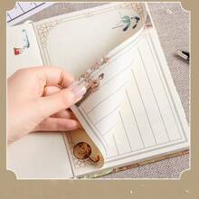 160 页玫瑰字母 3D 封面日记本，复古精装卡通磁扣记事本，高品质彩色内页