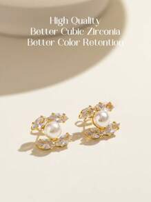 Elegant Adorable 18K Gold Plated Copper Double C Hoop Earrings, Suitable For Daily Wear And Parties