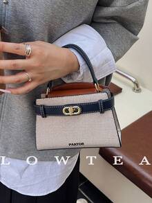 low tea Túi xách nữ mùa hè mới, họa tiết vải thiều, túi đeo chéo thời trang có dây đeo điều chỉnh được, túi đeo vai đơn giản màu trơn cao cấp với trang trí kim loại, túi xách thời trang nữ. - Nhiều màu - Xem 5