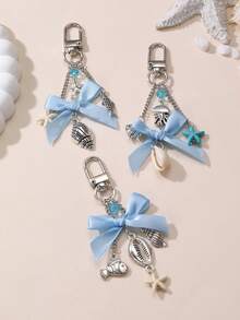 1pc Minimalist Colorful Sea Turtle, Starfish Shaped Tassel Keychain, Comes With Card, Suitable As For Best Friends, Couples, Bag Pendant Car Accessories Bag Charm School Cute Goth Y2k Christmas Gift Ideas Bag Lanyards With Id Holder Car Accessories Bag Charms - Multicolor - View 2