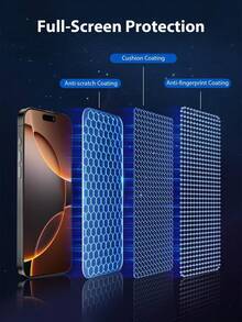 3片装自动对齐钢化玻璃屏幕保护膜，高清材质，防尘，无气泡，易于贴合，兼容苹果X/XR/11/12/13/14/15/16/16 Plus/16 Pro/16 Pro Max/16e系列，生日、送给家人、朋友的理想礼物，必备手机屏幕保护膜，适合日常保护、办公、居家使用，防水、防震、防摔、防刮、防指纹，全覆盖。 - 無色 - 查看 4