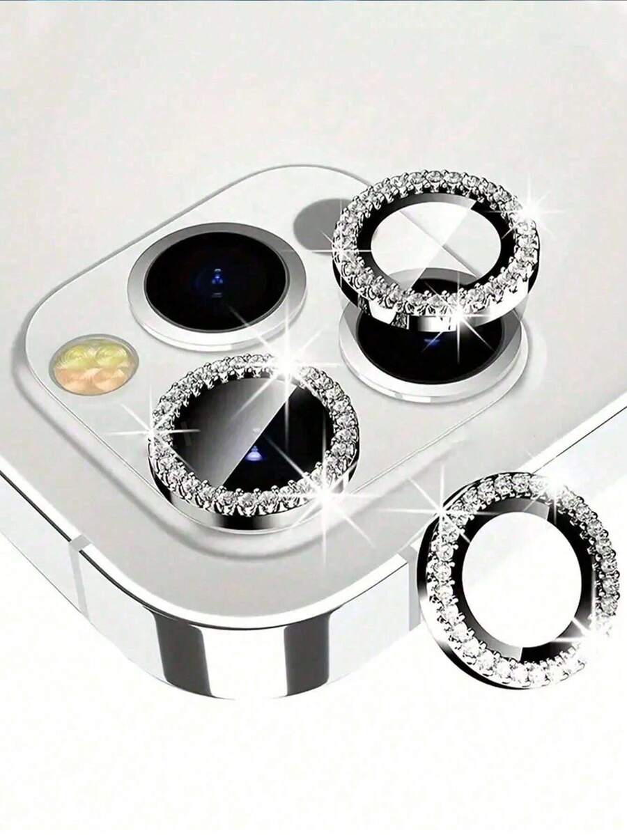 Strass Kameraobjektiv Schutzfolie Set für iPhone 12/12 Mini/12 Pro/12 Pro Max, iPhone 13/13 Mini/13 Pro/13 Pro Max, iPhone 11/11 Pro/11 Pro Max, iPhone 14/14 Plus/14 Pro/14 Pro Max, iPhone 15/15 Plus/15 Pro/15 Pro Max, eingelegt mit imitierten Diamanten dekorierte Kameraabdeckung aus gehärtetem Glas, bunte imitierte Diamanten