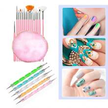 21 Pcs Nail Art Brushes, Double Ended Nail Art Tools, Pink  Manicure, Nail Art Brush
