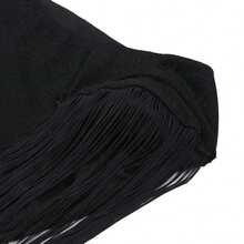 Vestido de mujer con un hombro, cuello diagonal, flecos, verano, calado, con flecos, para vacaciones, cumpleaños, graduación, fiesta de noche