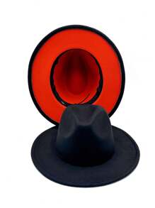 1 件男女通用宽边双色帽，时尚百搭软呢帽，适合年轻男女，适合户外骑行、西部主题派对、订婚派对、角色扮演、毕业典礼、化妆舞会、节日、生日庆典、音乐节、日常使用 - 彩色 - 查看 3