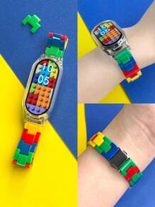 2-en-1 Sangle transparente colorée à 3 perles, étui de protection pour entreprise convenant à Mi Band 10/9/8/7/6/5/4/3, NFC/Mi Smart Band 9/8 Active