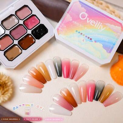 9 Colors, Rainbow Design, High Pigmentation, Soak-Off Nail Gel Polish, Designed For Nail Salons Nails