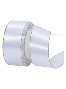 1pc 4cm Gold Ribbon, Ribbon, Colorful Ribbon, Ribbon For Wedding Cake Decoration, Chair Back, Gift Wrapping, DIY - Multicolor - View 9