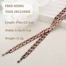 1PC 99.99% Pure Copper Magnetic Bracelet For Men Women Adjustable Cuff Bangle Simple Style Decoration Gifts Mother's Day Gift Included Sizing Tool - Bronze - View 8