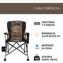SILLA DE CAMPING PLEGABLE aluminio resistente peso 100kg asiento tejido transpirable outdoor picnic - Marrón - Ver 5