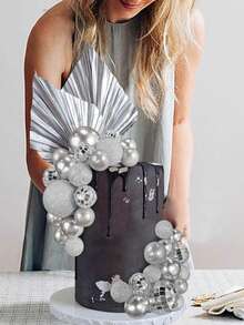 各种尺寸的金色泡沫球，适用于蛋糕装饰、纸杯蛋糕装饰、DIY蛋糕装饰、礼品，适合生日、周年纪念、派对烘焙装饰。 - 彩色 - 查看 2