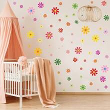 12 Sheets Daisy Stickers 130 PCs Flower Car Decals Self Adhesive Vinyl Retro Flower Car Sticker Bumper Mirror Window Clings Laptop Wall Decoration (Multicolor, Daisy) - 彩色 - 查看 6