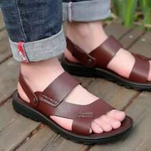 Sandalias planas de suela blanda para hombre, ideales para salir y relajarse, con suela gruesa, resistente al desgaste y antideslizante, perfectas para la playa. - Marrón - Ver 4