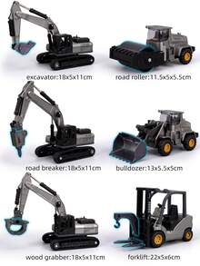 Children's Inertial Alloy Engineering Vehicle Toys Excavator Forklift Shovel Loader,Excavator,Construction,Construction Toys,Mechanic Toys,Vehicle,Back To School - Engineering Vehicle Toys - View 9