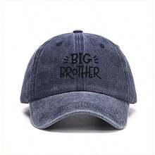 Vintage Washed Baseball Cap - Printed With "Big Brother" | Adjustable Casual Hat, Suitable For Family And Streetwear - A - View 8