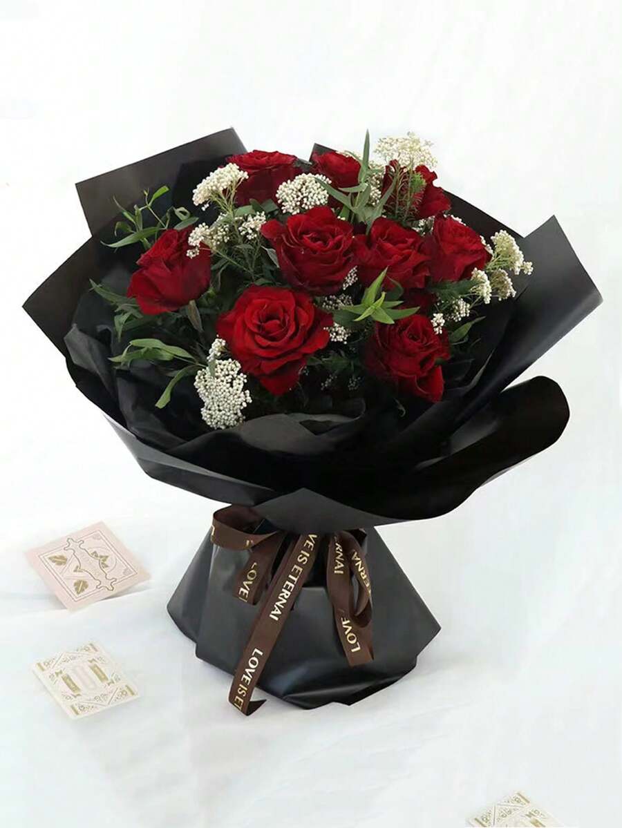 10/20 piezas Papel de regalo impermeable, Papel de regalo con flores, Papel de estilo coreano