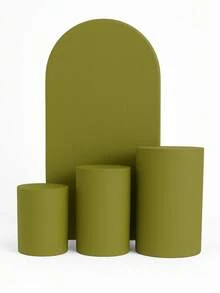 Set Of 4 Double-Sided Roman Panel Pieces And Cylinders - Olive Green - View 1