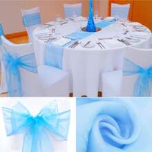 10pcs Organza Chair Sashes, Black Butterfly Chair Back Decorations, 18cm Wide X 275cm Long, For Wedding, Saudi National Day Party, Christmas Events And Celebrations, DIY Chair Decor