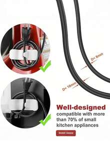 2/4pcs Durable TPR Stick-On Kitchen Appliance Cord Organizers | Neat And Tidy Wire Management For Mixers, Coffee Makers, Air Fryers | Kitchen Accessories Organizer