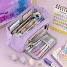 Large Capacity Boat-Shaped Pencil Case, Cosmetic Storage Bag, Portable Stationery Box, School Supplies