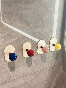 Bathroom Hooks, No Drilling Heavy Duty Adhesive Hooks, Seamless Wall Mounted Towel Hooks For Bathroom - Multicolor - View 3