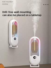Difusor de aroma automático / Difusor de aceites esenciales / Ambientador - Recargable, de escritorio/montable en pared, 5 modos ajustables, luz de ambiente de 7 colores, aromas de jazmín, Shangri-La, Vidente, Verdadero Yo, Gardenia - Multicolor - Ver 2