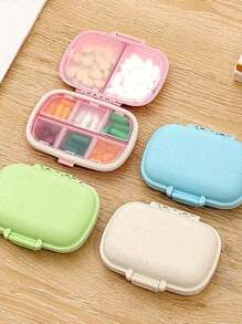 1 个 8 槽药盒，便携式密封药盒，迷你防水防潮旅行药丸收纳盒，小药盒，钱包维生素鱼油分隔容器，适用于户外露营、徒步旅行、钓鱼、登山、旅行