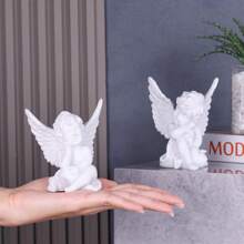 1 Creative Resin Little Angel White Angel Statue, Garden Sleeping Little Angel Statue For Indoor And Outdoor Home Decoration, Cute And Lovely Corner Sculpture Commemorative Statue (White) Christmas Decorations Room Decor Christmas
