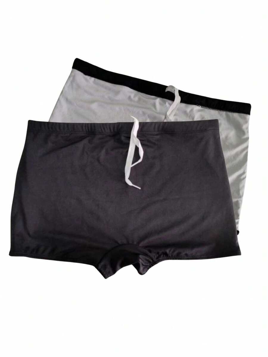 Lined Boxer Shorts With Elastic And Drawstring, Lined With UV50+ Protection - Black - View 1