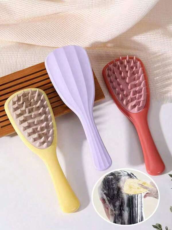 1pc 8.6-Inch Silicone Scalp Massage Comb, Hair Wash Brush, Soft Silicone Brush, Used For Hair Cleaning, Care, Exfoliation, Scalp Massage, Promoting Blood Pressure Circulation, Saying Goodbye To Oily And Itchy Hair, Suitable For Both Men And Women's Shower Brushes