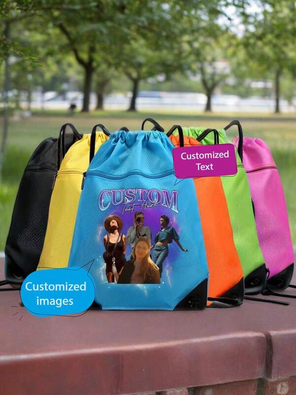 (Customized Name Image) Badminton, Basketball, Football, Sports, Fitness Backpack, Drawstring Backpack, Large Capacity Bundling Bag, Training Bag, Travel Bag, Short Distance Travel Storage Bag