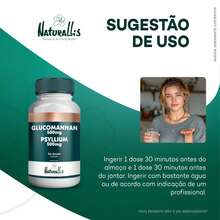 Glucomannan 500mg C/ Psyllium 500mg - 60 Doses Cápsulas - Sem sabor - Visão 5