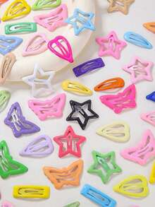 30/15pcs Assorted Colorful 3cm Small Hair Clips, Suitable For Teen Casual Fashion Hair Accessories - Multicolor - View 4