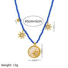 1pc Brand New Fashionable Couple Romance Series Star Moon Bead Necklace, Suitable For Vacation, Socializing, Valentine's Day Wear. Love Necklace.